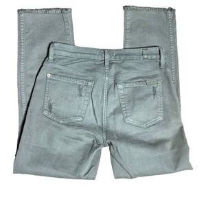 7 For All Mankind Olive Green Cropped Jeans Size 26